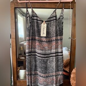 Cleobella Black, Cream & Dusty Pink Boho Fringe Maxi Dress